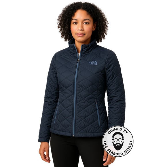 North Face Jacket Womens Large Quilted Insulated Full Zip Lightweight Outdoor - Picture 1 of 9